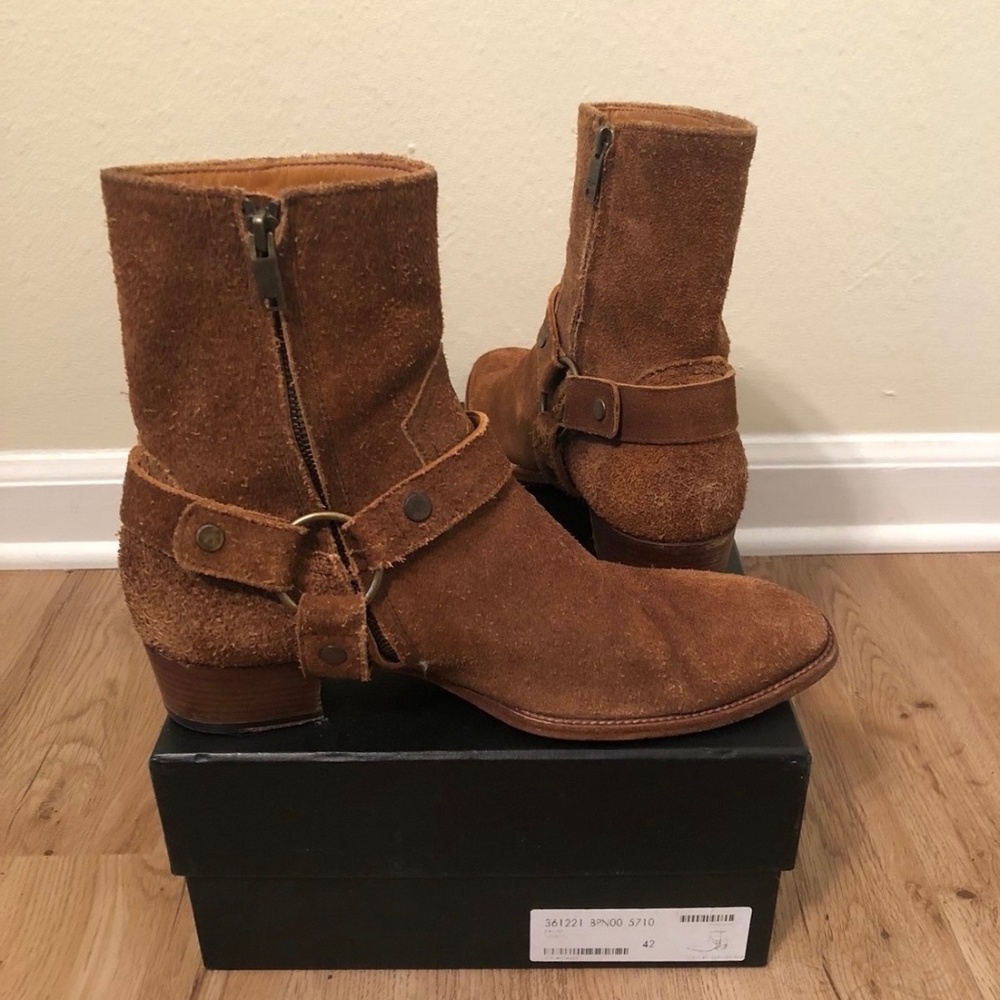 Saint Laurent Paris Wyatt 40 Harness Boot Size 42